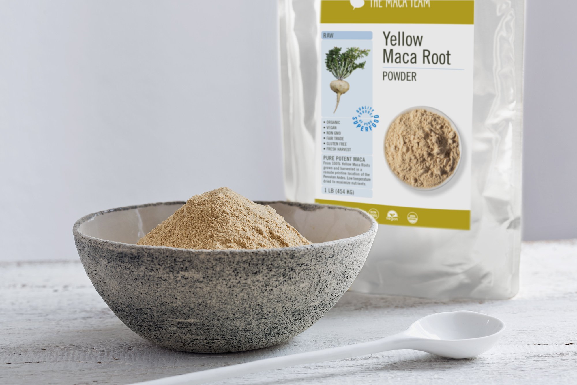 Raw yellow maca root powder - shop themacateam.com