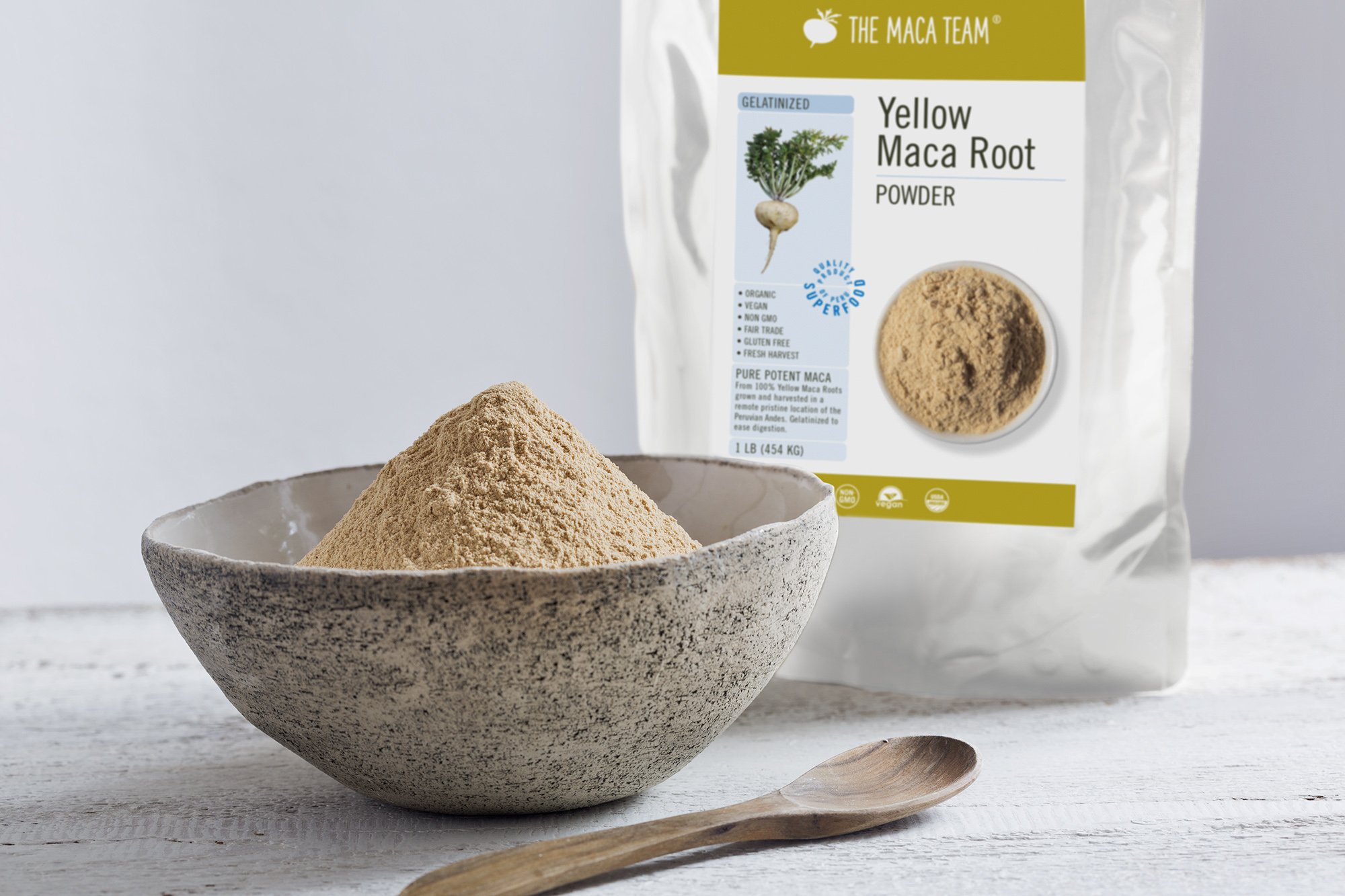 organic gelatinized yellow maca root powder - shop themacateam.com. 