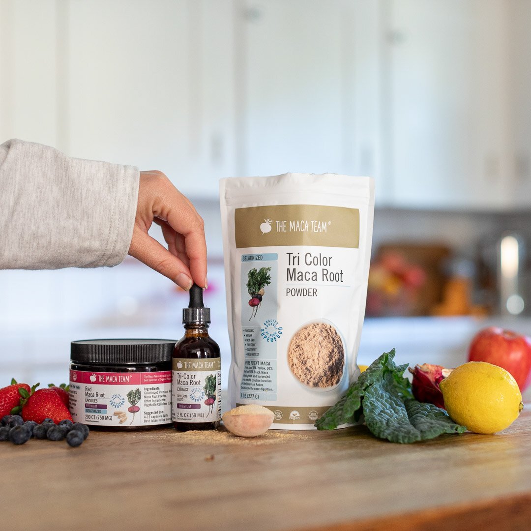 Assorted maca products - Shop TheMacaTeam.com. 