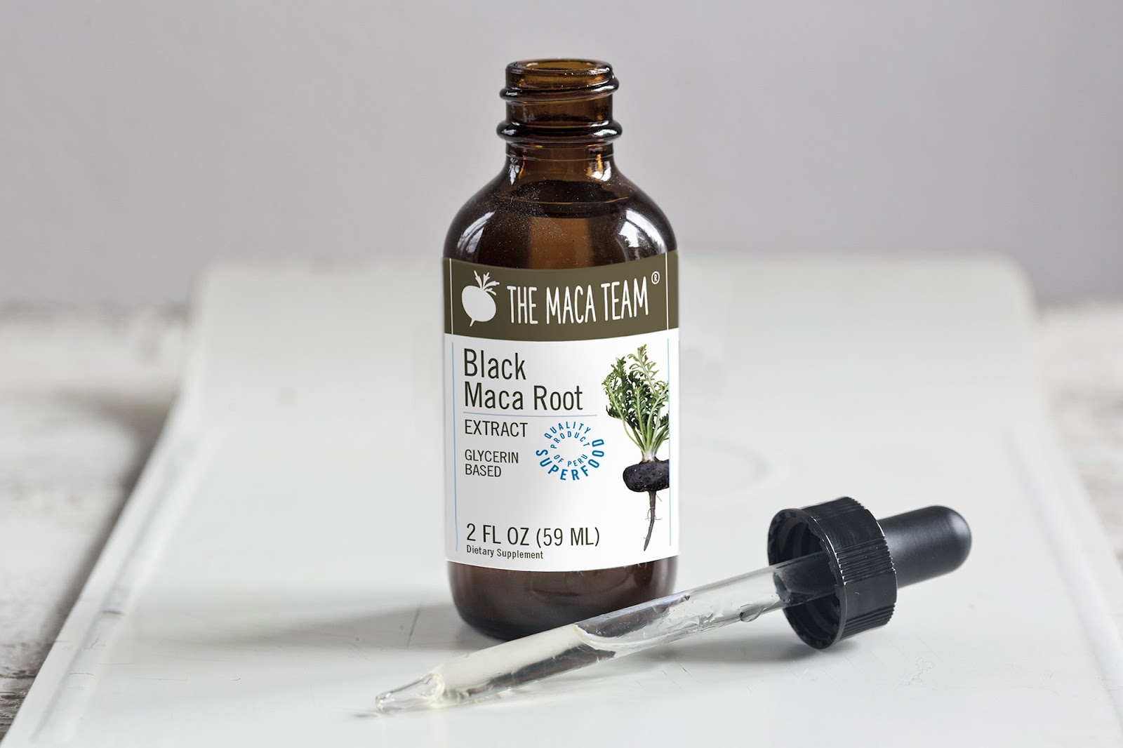 Black maca liquid extract - shop themacateam.com.