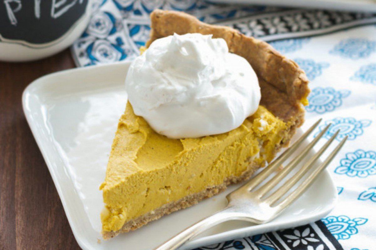 Creamy Vegan Pumpkin Pie With Maca - Visit TheMacaTeam.com. 