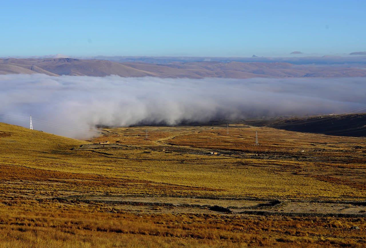 clouds over Junin Plateau in Peruvian Andes