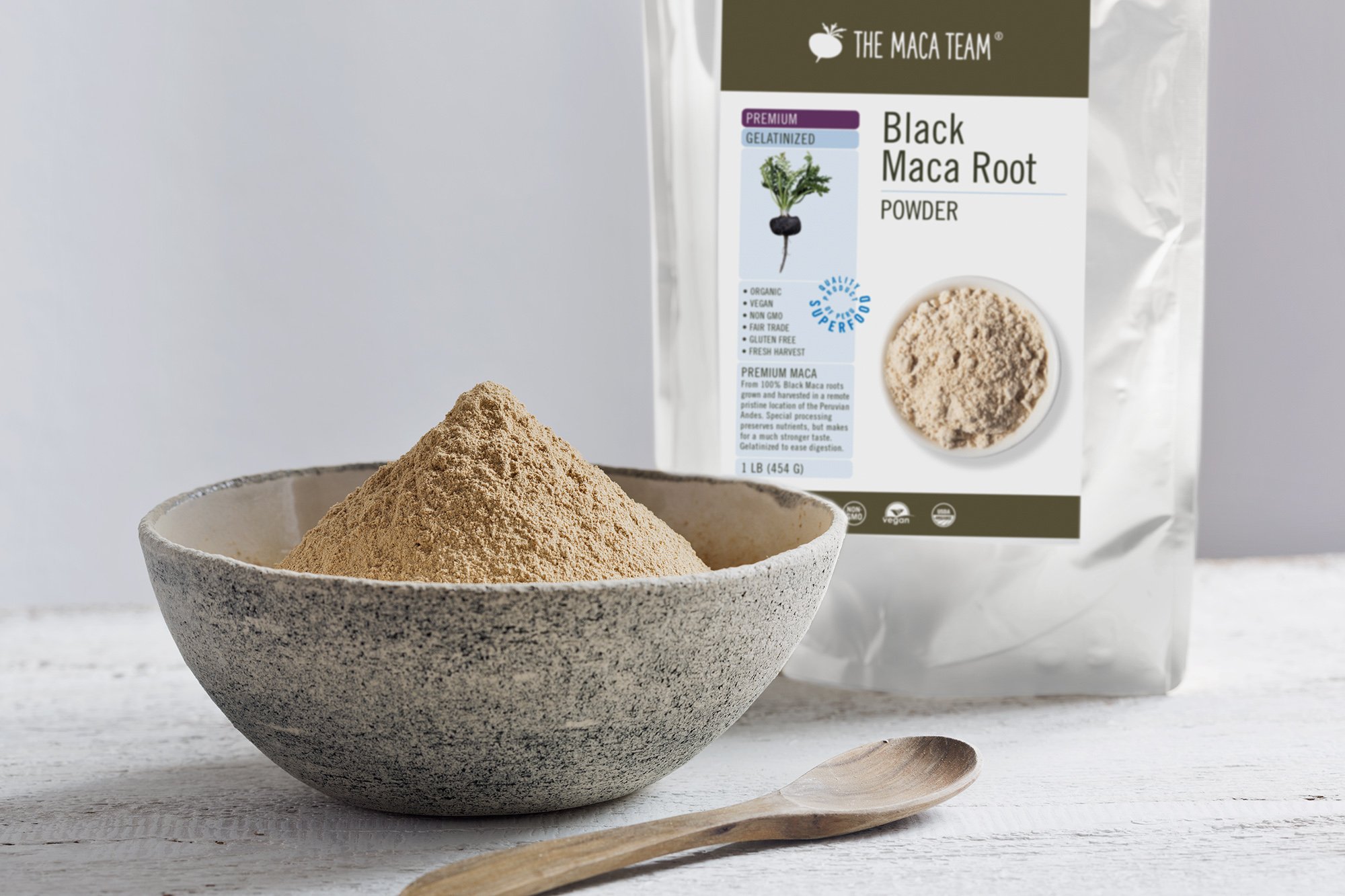 Premium Gelatinized Black Maca Powder - Shop TheMacaTeam.com.