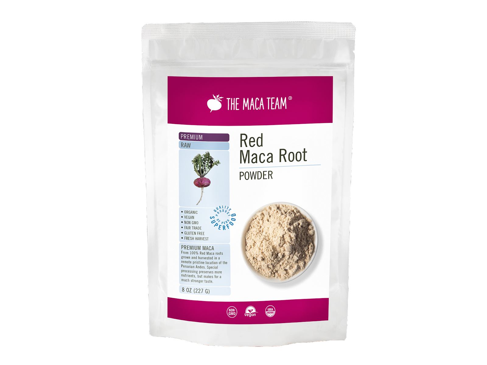 Premium raw red maca powder - shop themacateam.com. 