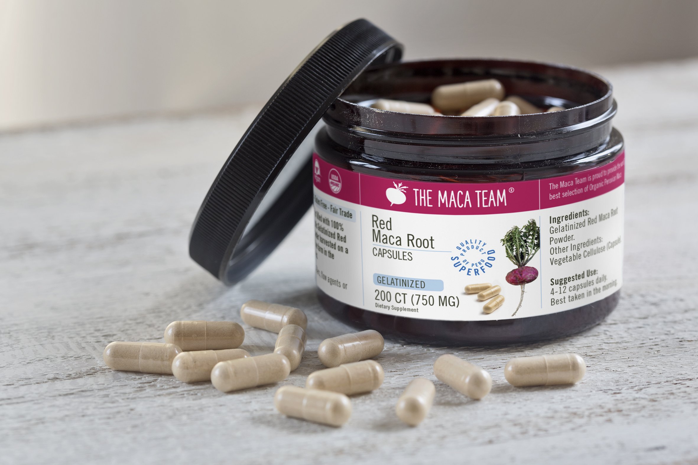 Gelatinized Red Maca Root Capsules - Shop TheMacaTeam.com. 