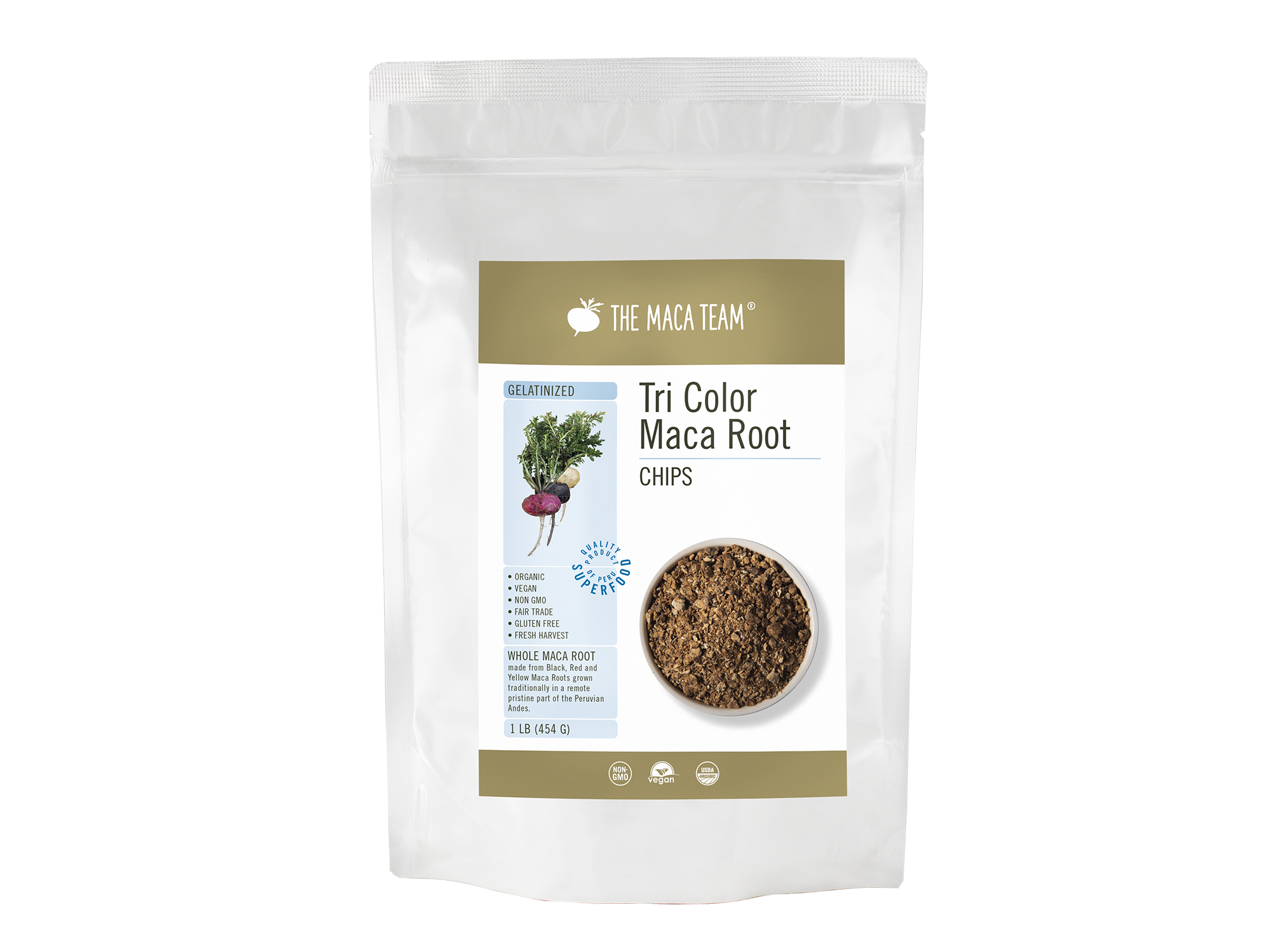 gelatinized tricolor maca root chips - shop themacateam.com. 