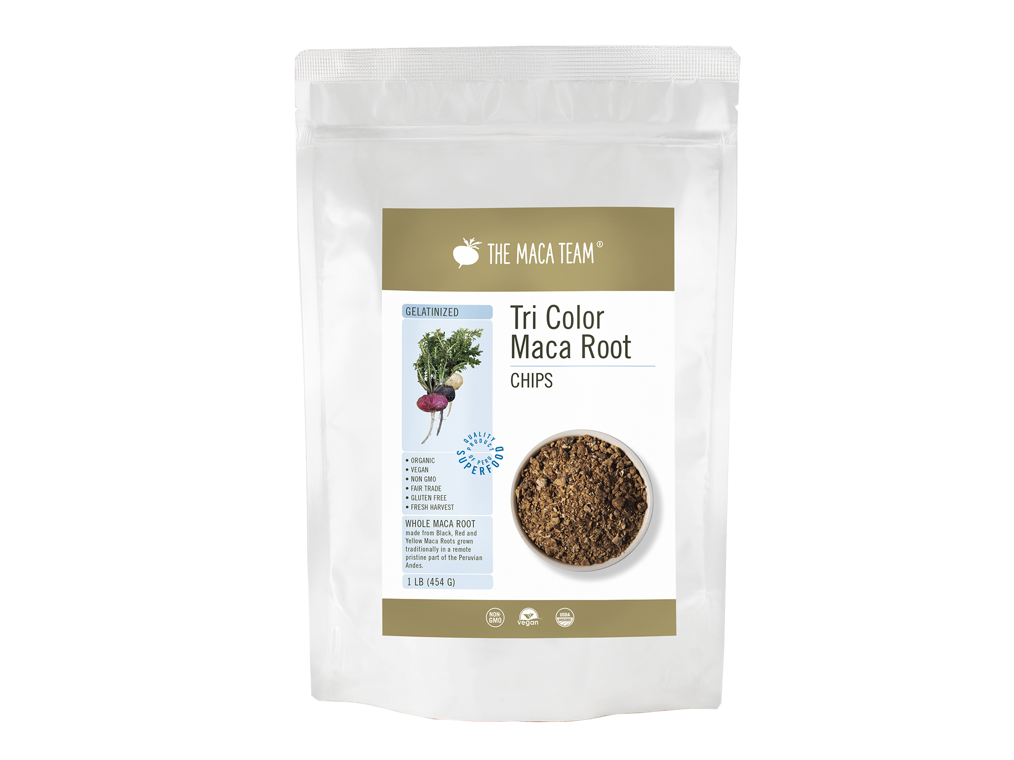 gelatinized tricolor maca root chips - shop themacateam.com. 