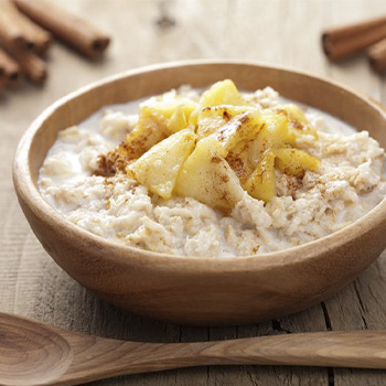 Bowl of oatmeal with maca