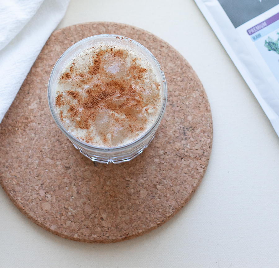 Warm Maca latte with ginger and turmeric