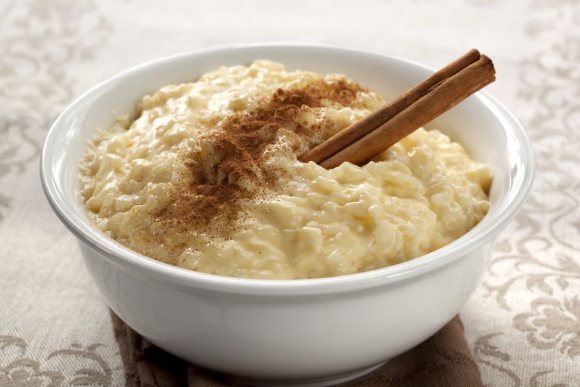 Maca durian pudding made with coconut water and cinnamon