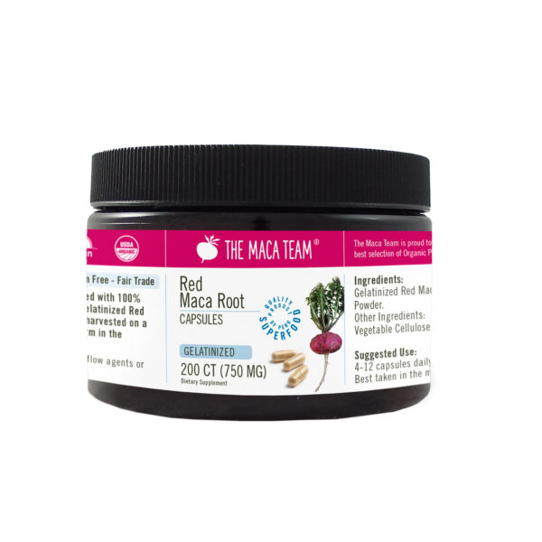 Organic Gelatinized Red Maca Capsules from The Maca Team