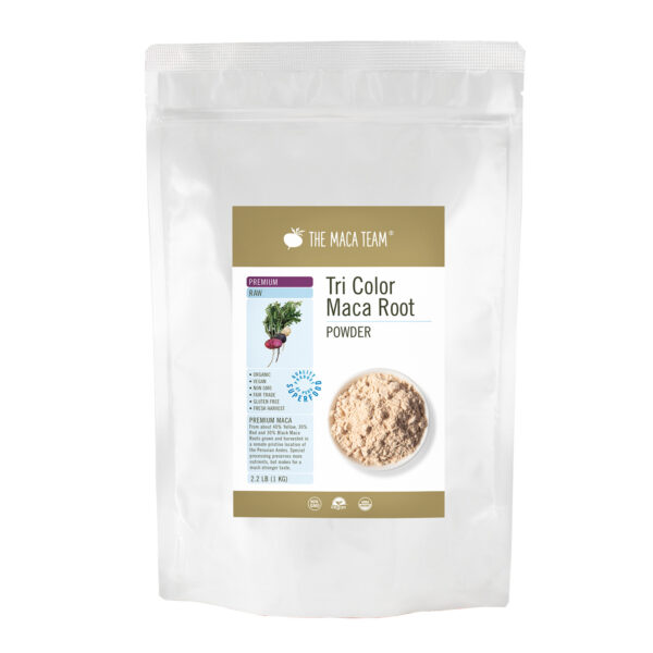 Organic Premium Raw Tri Color Maca Powder from The Maca Team 1 kg