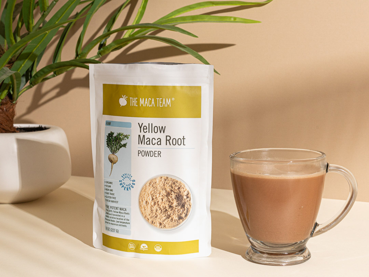 Yellow maca drink as part of a daily routine