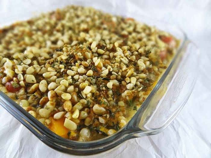 Finished raw zucchini Maca casserole after dehydrating