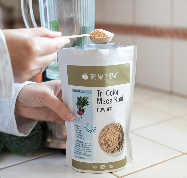 Organic maca powder ready to use in smoothies drinks oatmeal and recipes
