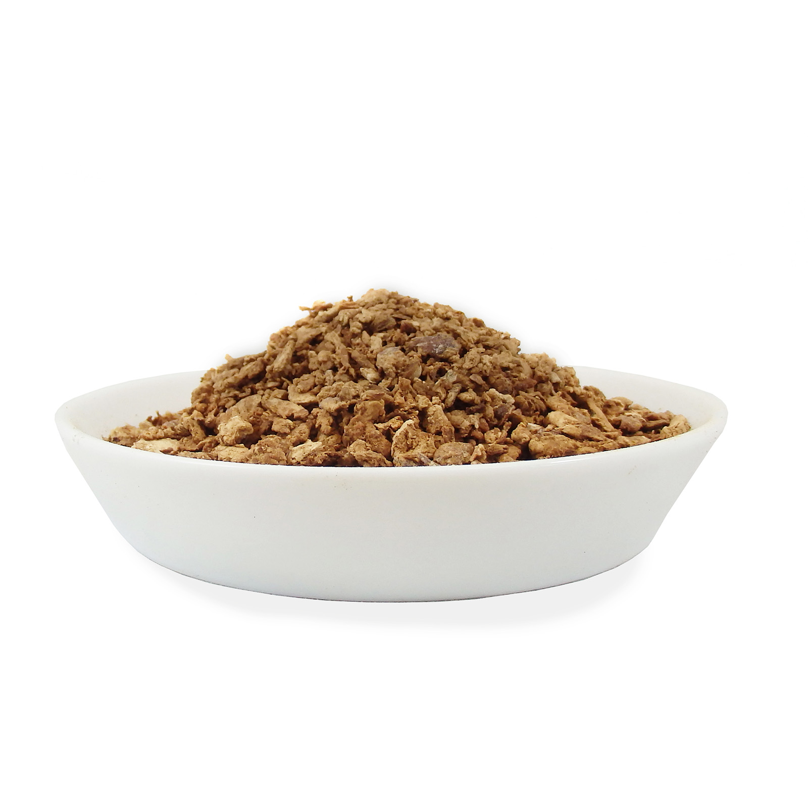 Organic Gelatinized Red Maca Chips from The Maca Team in a bowl