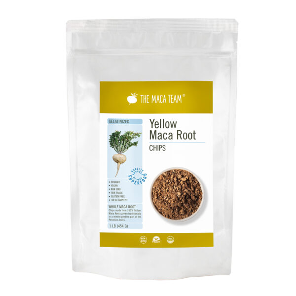 Organic Gelatinized Yellow Maca Root Chips from The Maca Team 1 lb