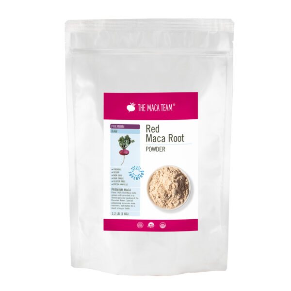 Organic Premium Raw Red Maca Powder from The Maca Team - 1 kg