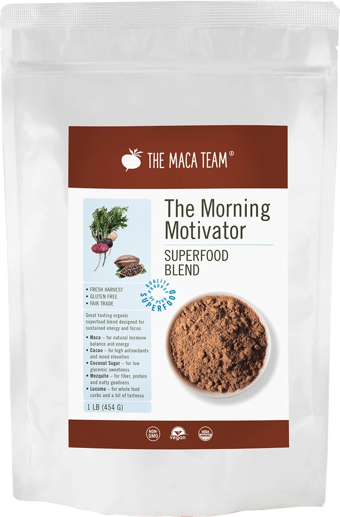 The Morning Motivator organic maca-cacao blend